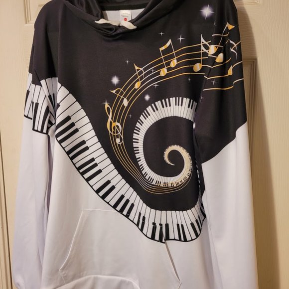 Sold: Music Man Piano 2XL/3XL Jacket Hoodie Rock - Picture 2 of 7